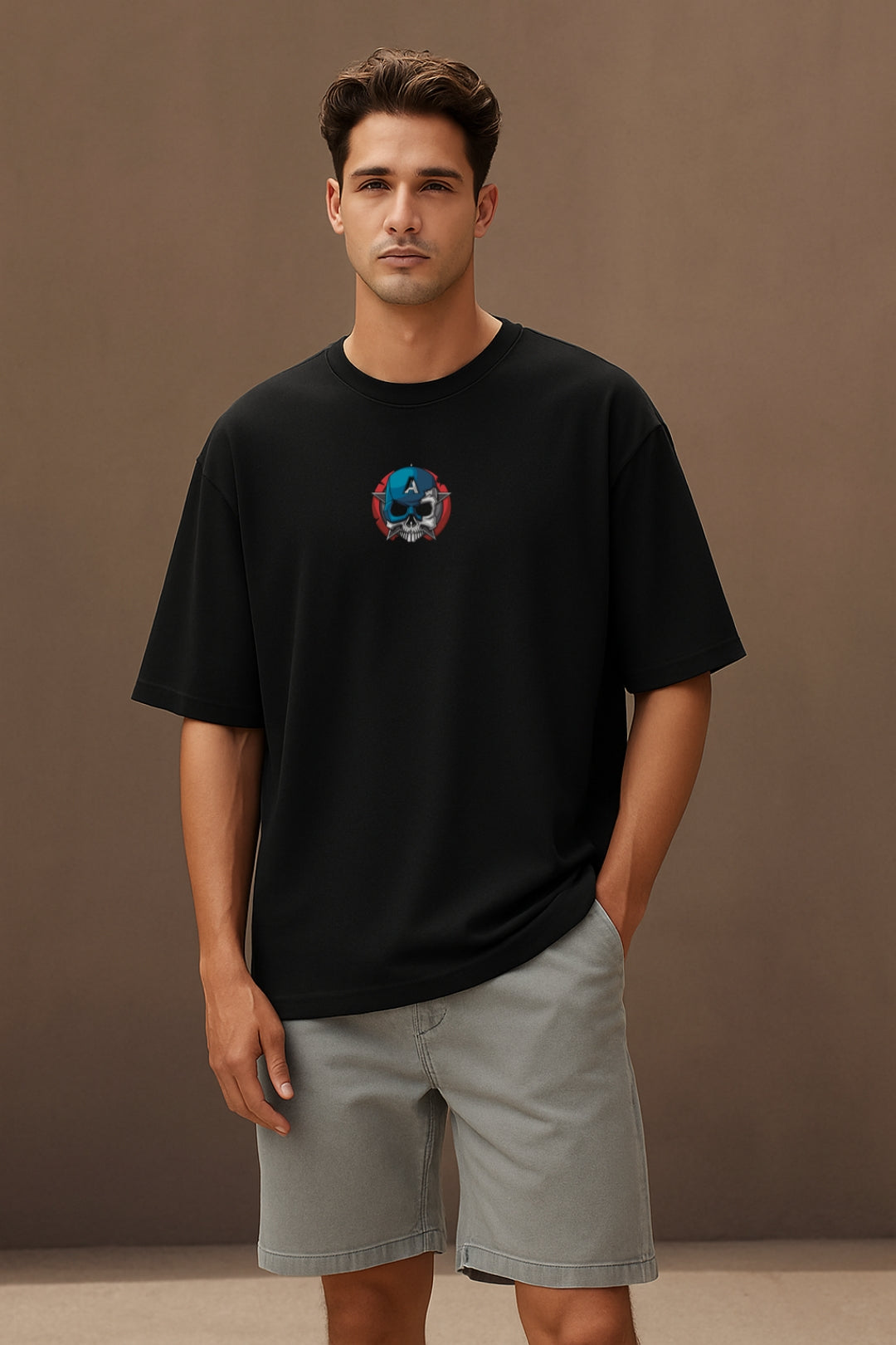 Captain Bold Oversized Classic T-Shirt Black