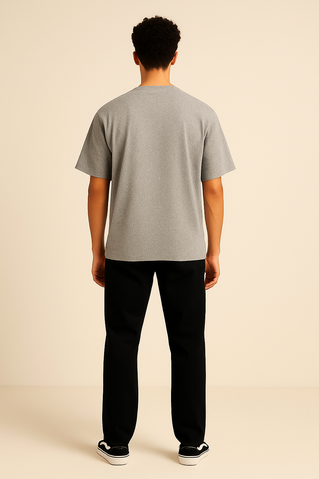 Oversized "Faith Over Fear" Graphic T-Shirt Grey