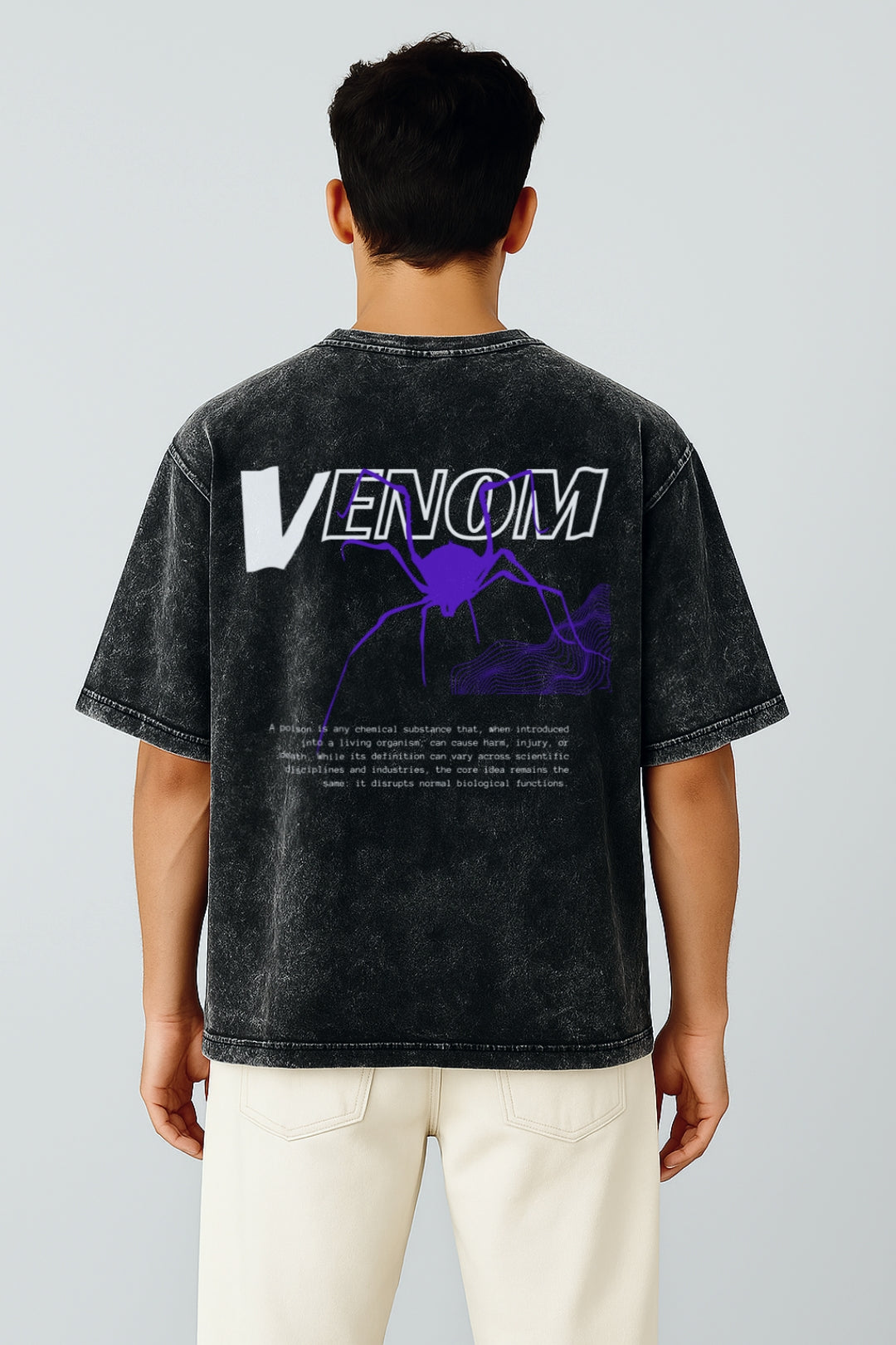 VENOM Oversized Graphic T-Shirt π·οΈ | Acid Wash Streetwear Style Acid Black
