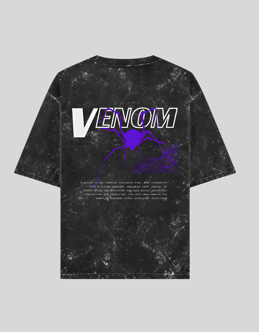 VENOM Oversized Graphic T-Shirt π·οΈ | Acid Wash Streetwear Style Acid Black