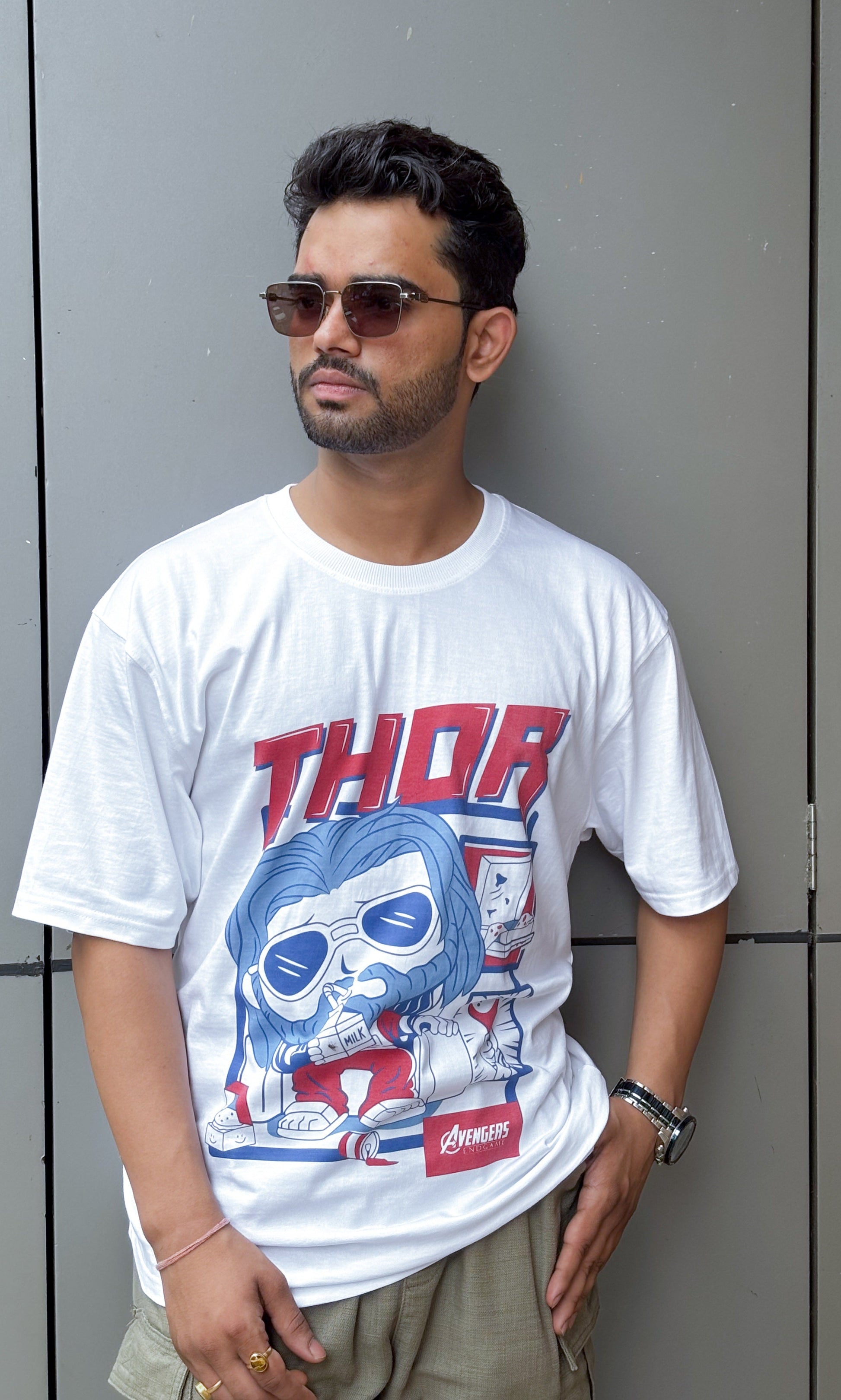 Lazy Thunder Thor | Oversized Calssic T-Shirt White