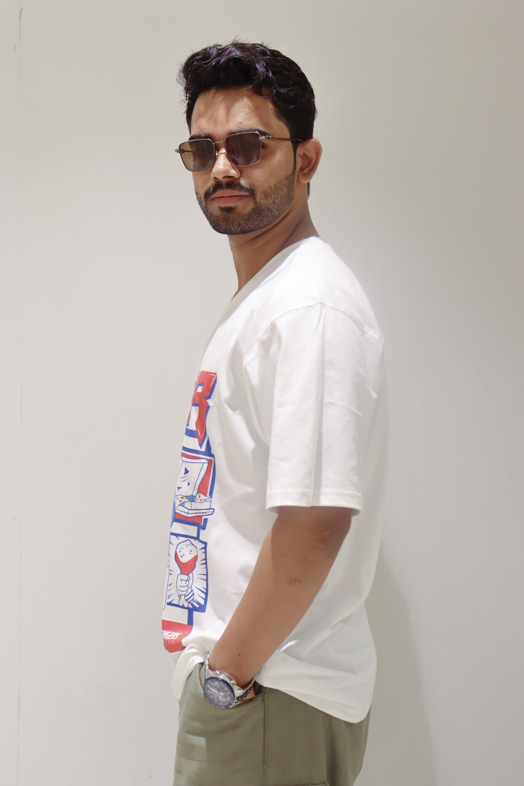 Lazy Thunder Thor | Oversized Calssic T-Shirt White