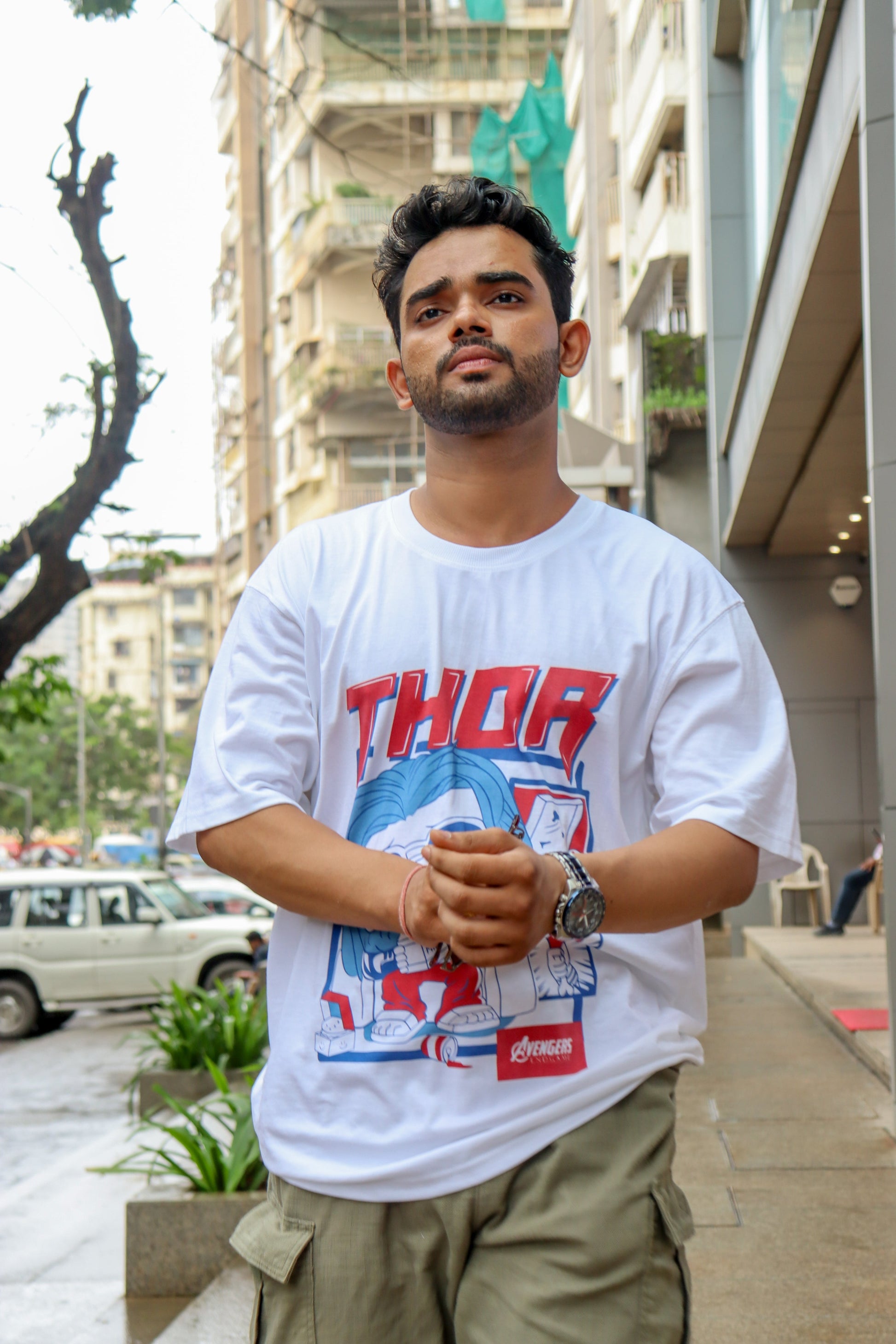 Lazy Thunder Thor | Oversized Calssic T-Shirt White